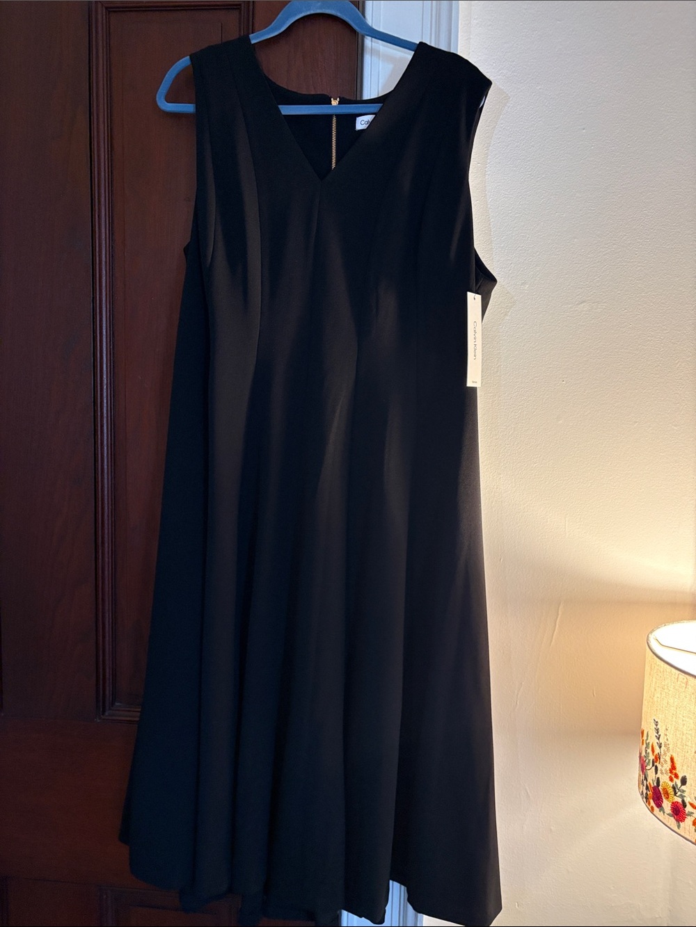 Calvin Klein Black Sleeveless V-Neck A-Line Dress